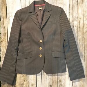 J. Crew Black Pinstripe Blazer Size 4
